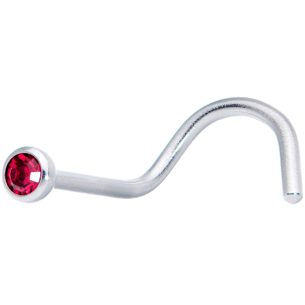Red 1.5mm Left Side Press Fit Nose Screw Created with Crystals