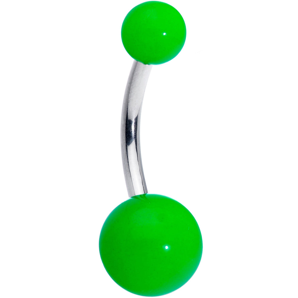 G23 Titanium Gorgeous Green UV Glow Belly Ring