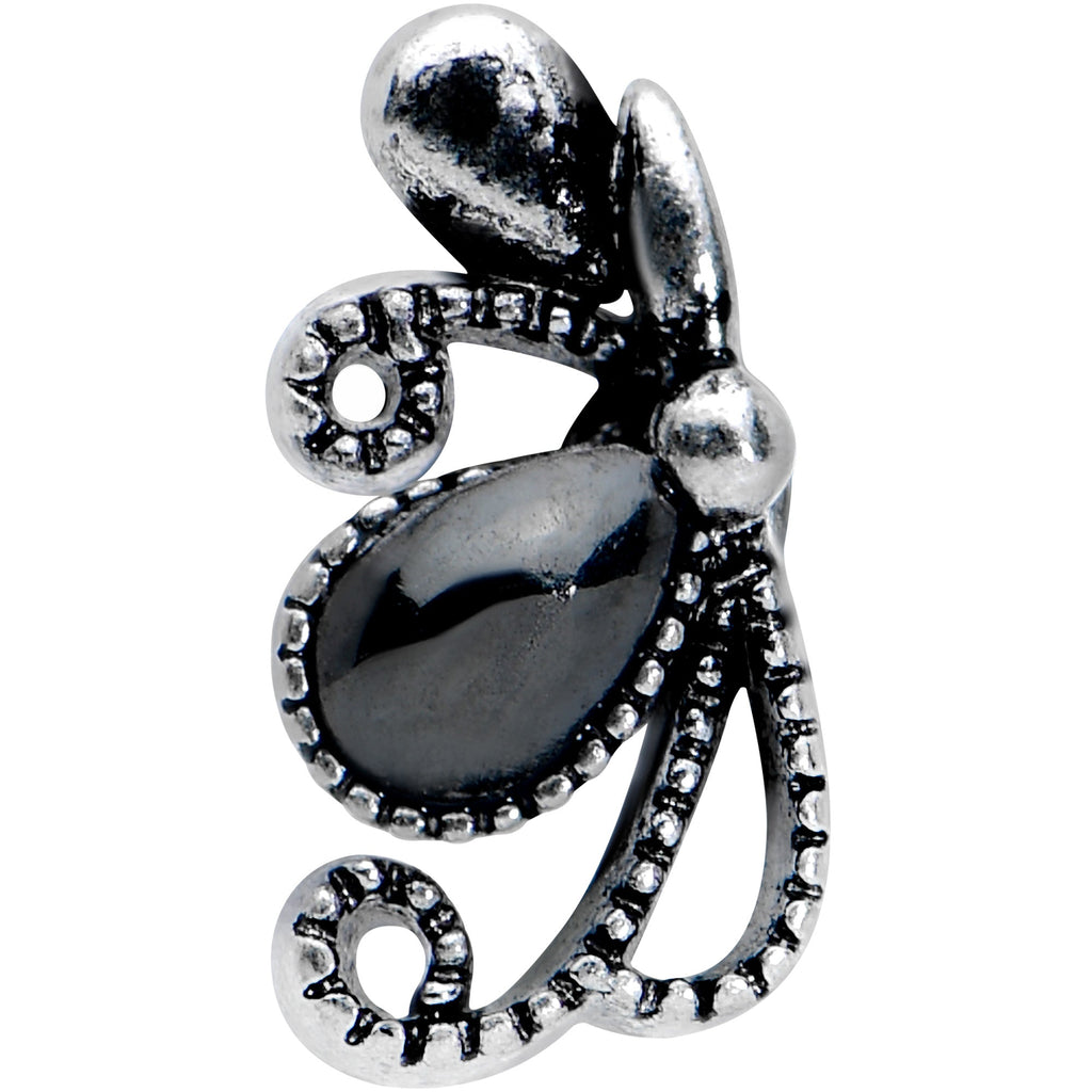 16G 5/16 Black Gem Abstract Bow Labret Monroe Tragus