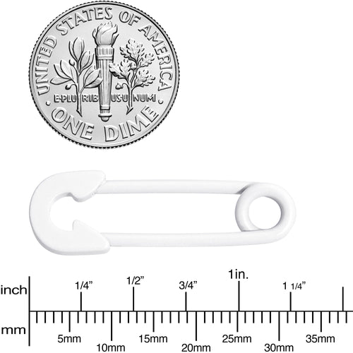 14G 3/4 White Matte Punk Rock Safety Pin Barbell Nipple Ring Set