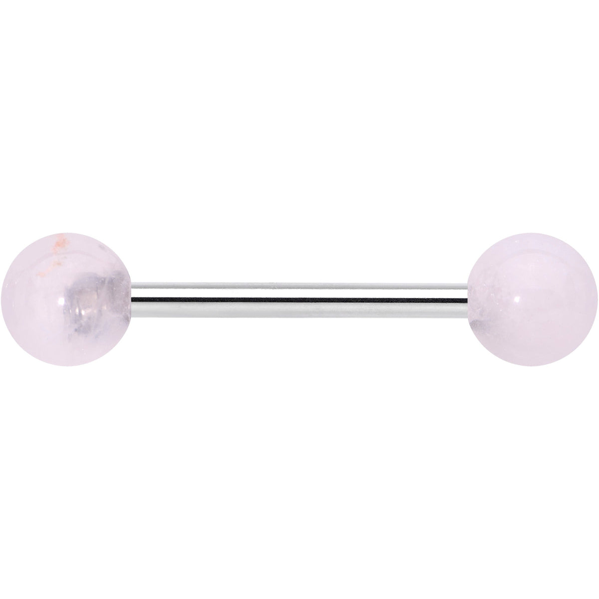 Elegant Pink Rose Quartz Barbell Tongue Ring
