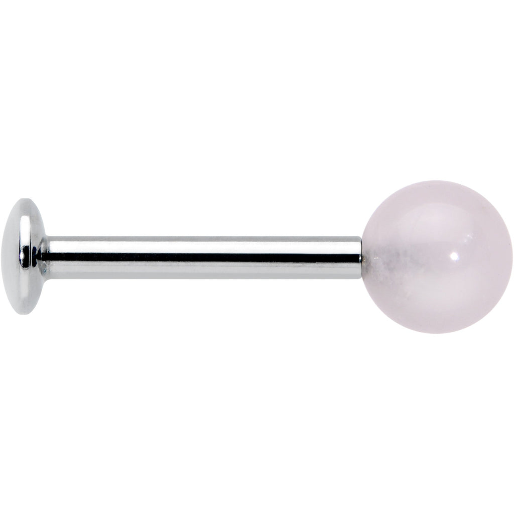 16G 5/16 Elegant Pink Rose Quartz Internal Threaded Labret Tragus
