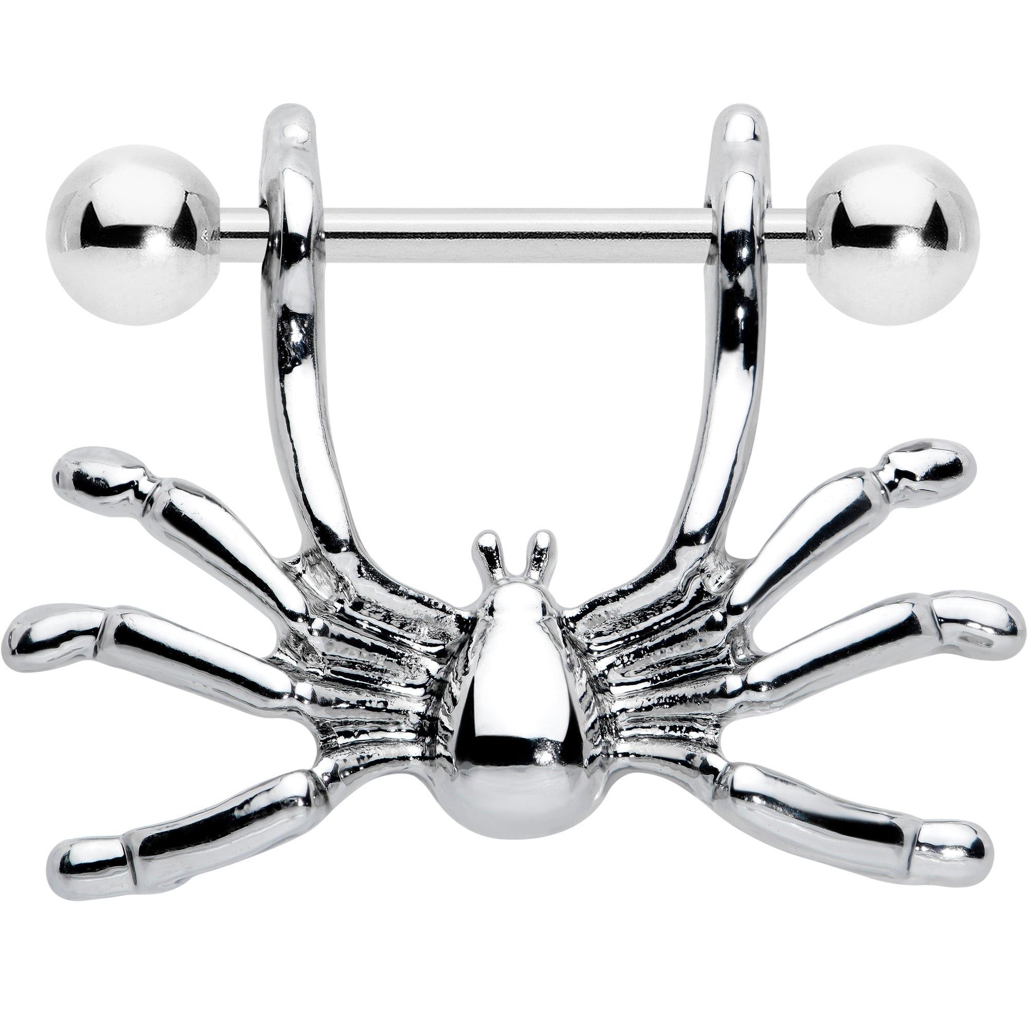 14G 7/16 Crawly Spider Halloween Nipple Shield Set