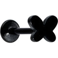 16G 5/16 Black Simple Butterfly Internally Threaded Labret Tragus