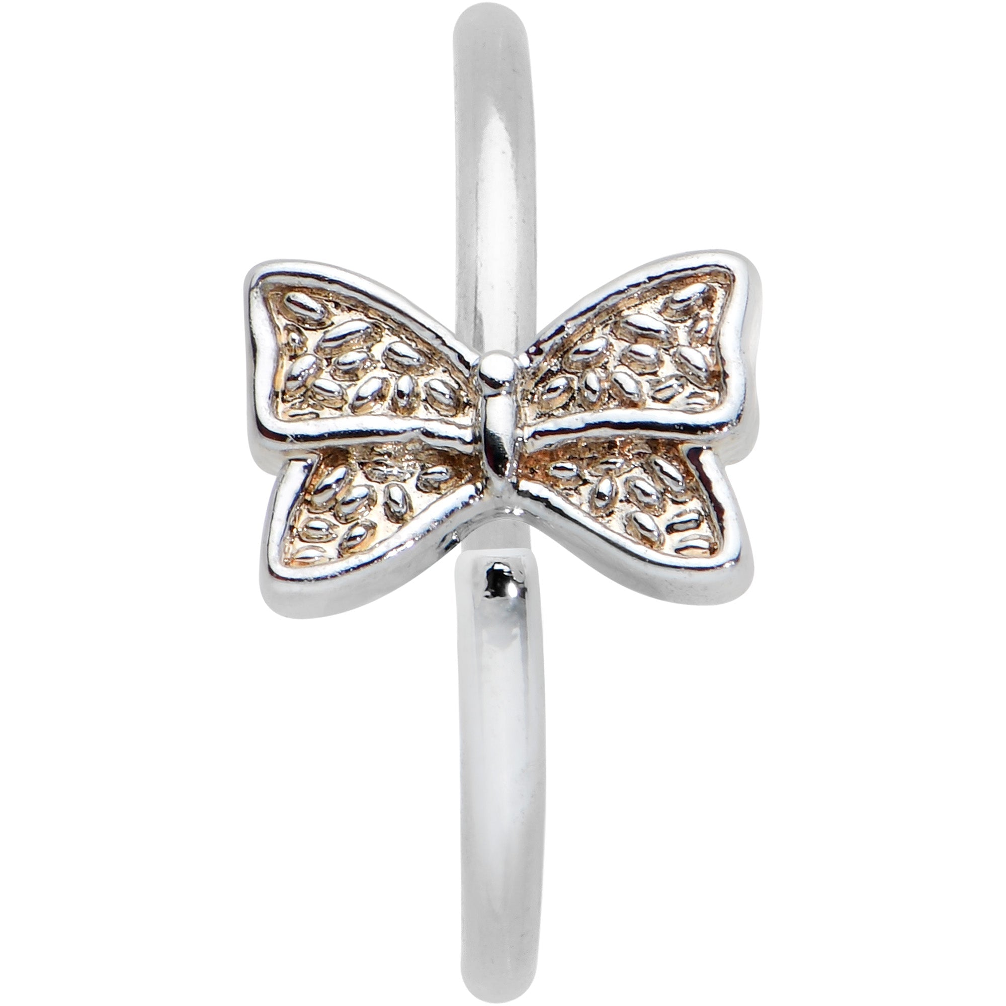 20G 5/16 Textured Little Bow Seamless Nose Hoop