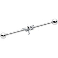 14G Clear Gem Simple Stylized Dragonfly Industrial Barbell 38mm