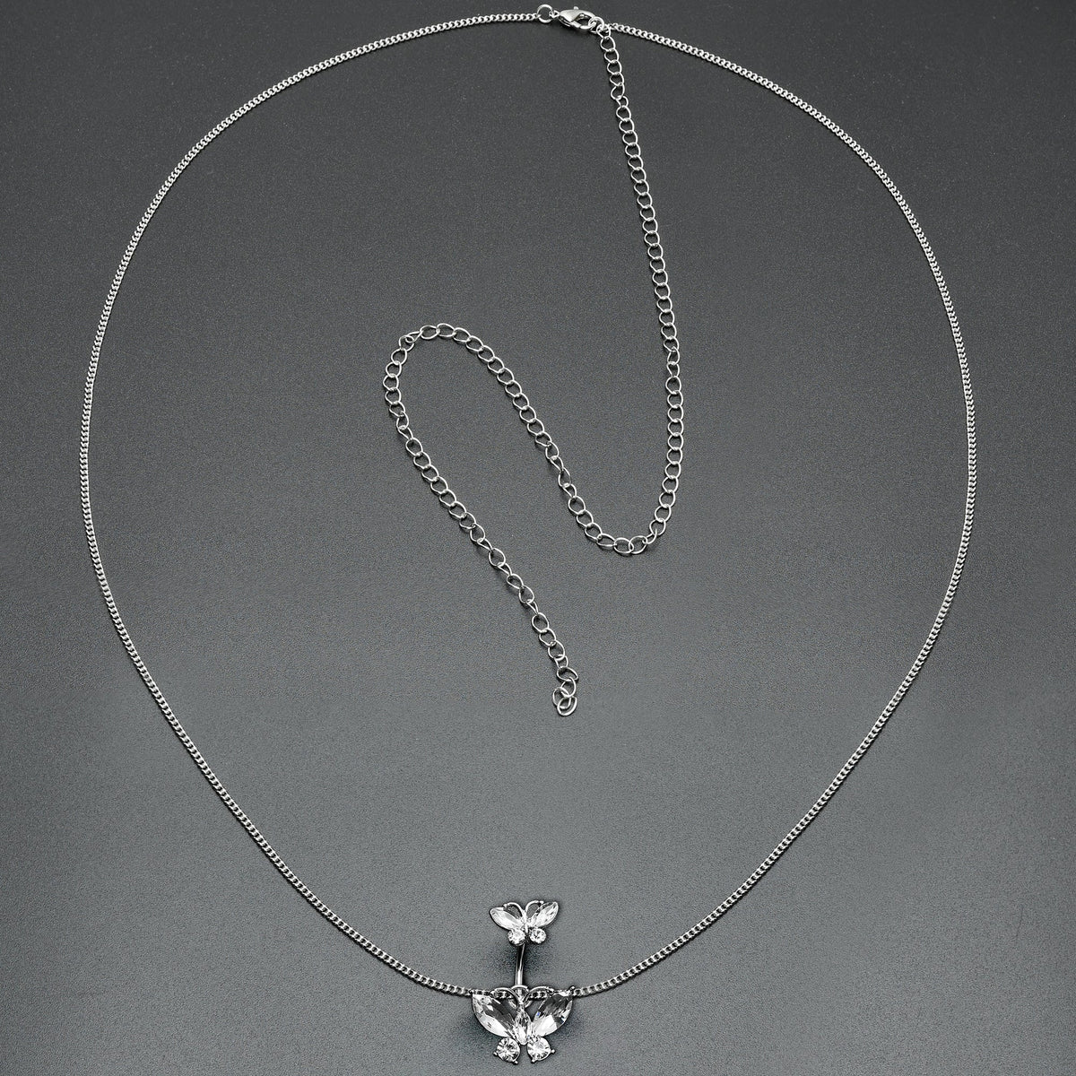 Clear Gem Butterfly Beauties Double Mount Belly Ring Belly Chain