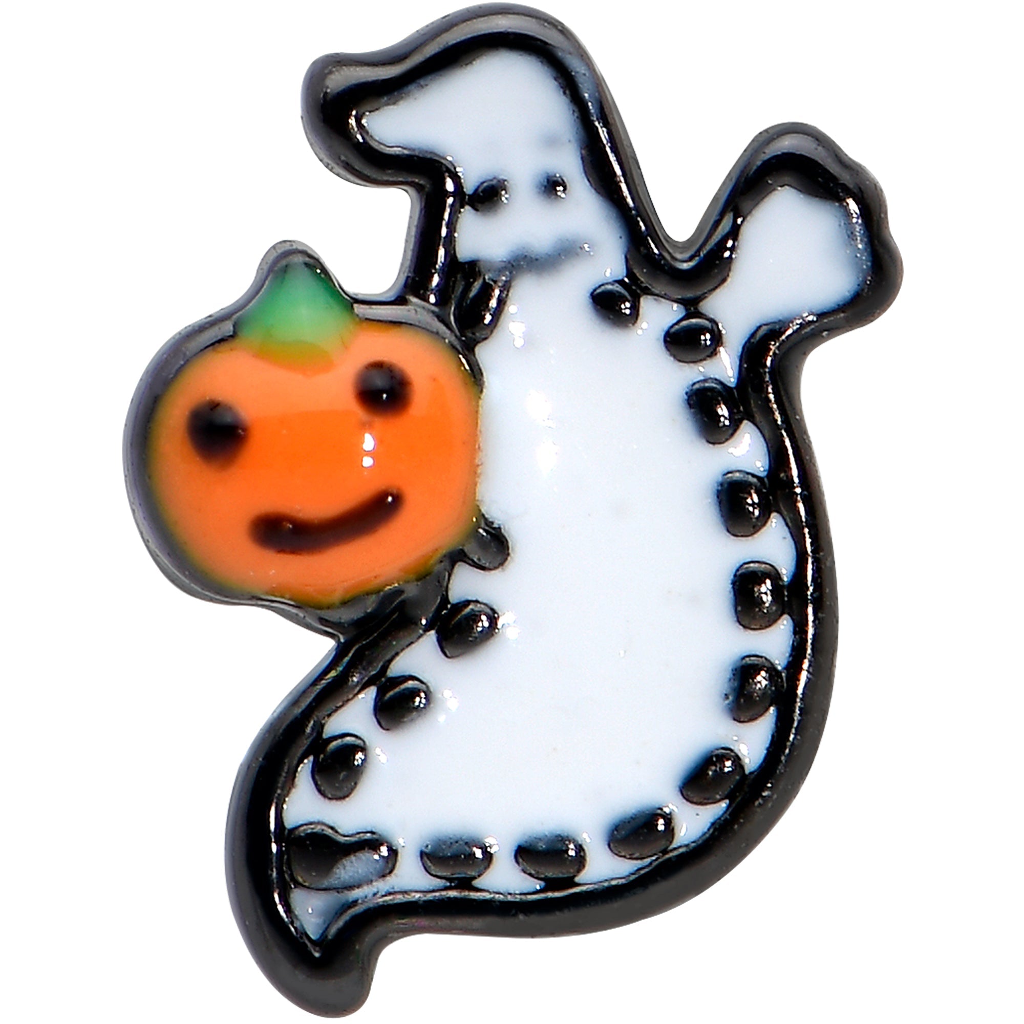 20G 1/4 Halloween Pumpkin Ghost Nose Bone