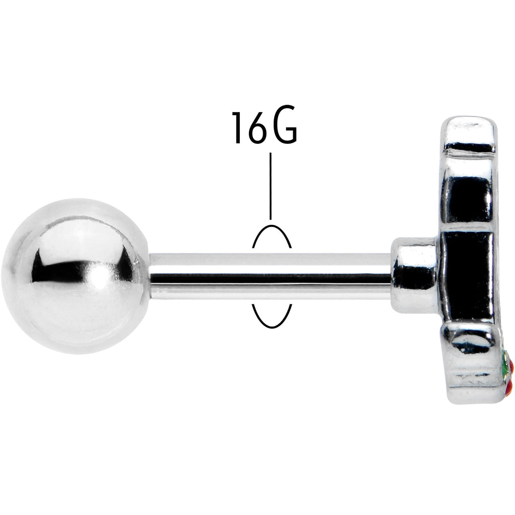 16G 1/4 Sweet Holiday Christmas Candle Cartilage Tragus Earring