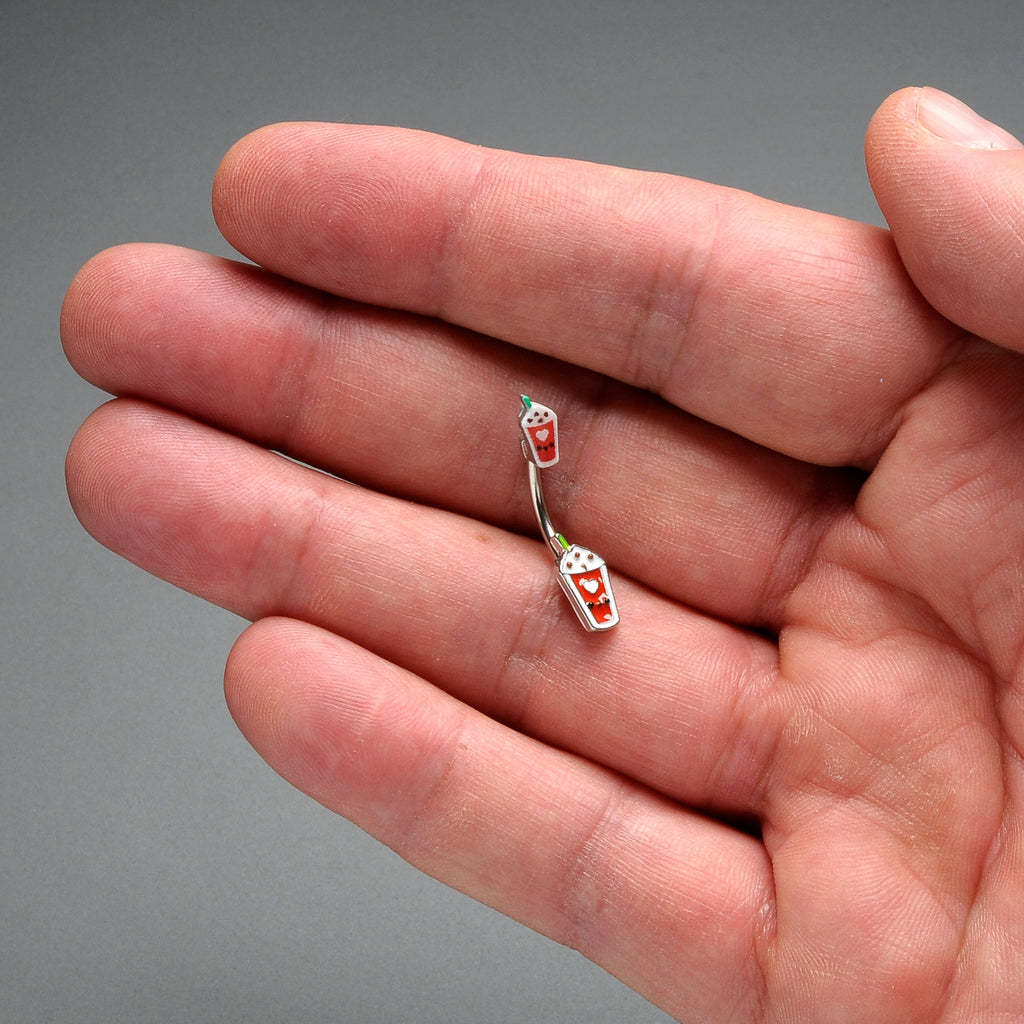 Sweet Pumpkin Frappe Autumn Double Mount Belly Ring