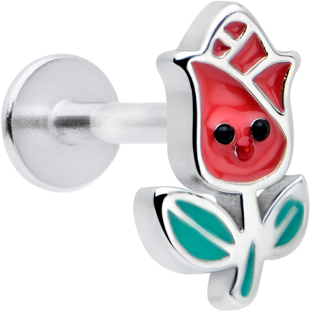 16G 5/16 Sweet Happy Rose Flower Labret Monroe Tragus