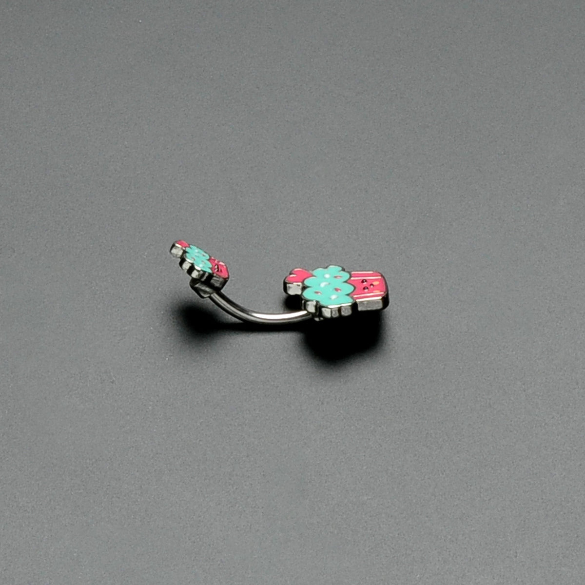 Sydney Belle Girlfriend Collection Sweet Happy Cupcake Pink Blue Double Mount Belly Ring