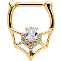 16G 5/16 Clear Gem Gold Tone Spider Bat Cartilage Clicker
