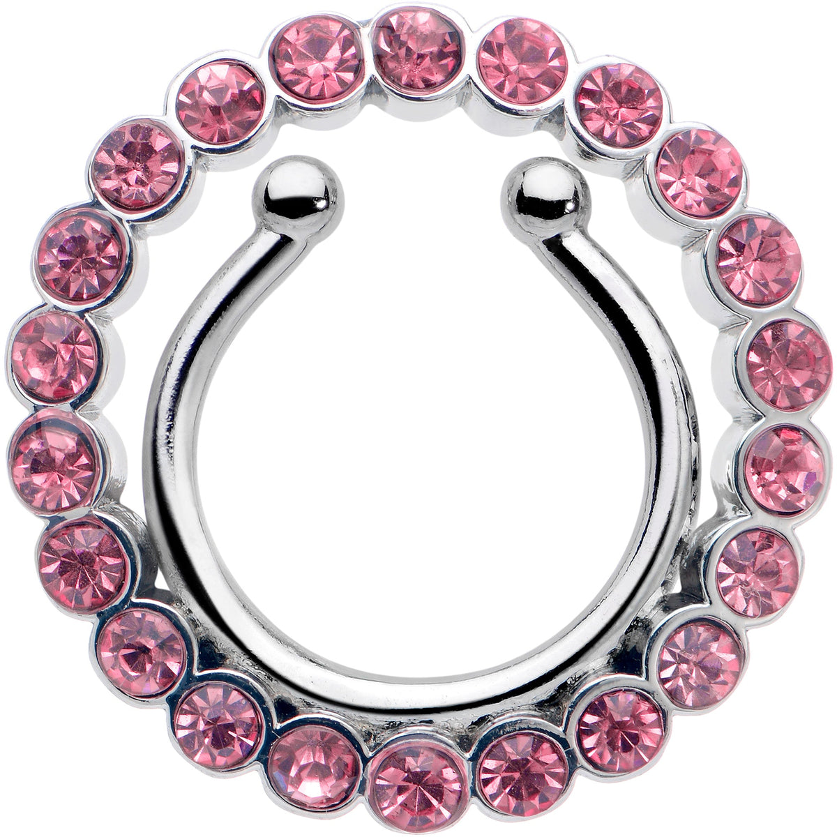 Clip On Fake Nipple Ring Set - Pink, Blue or Clear