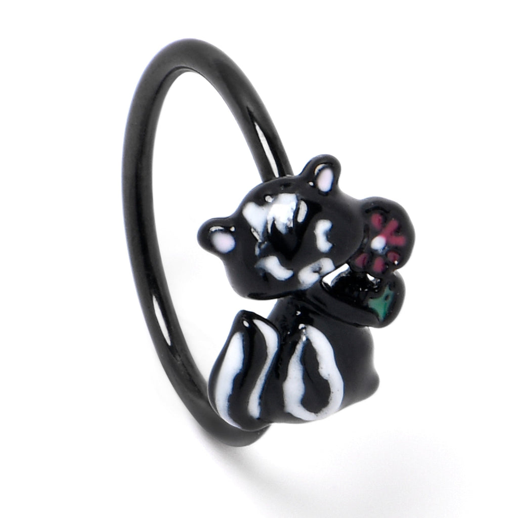 20G 5/16 Black Funky Skunk Nose Hoop