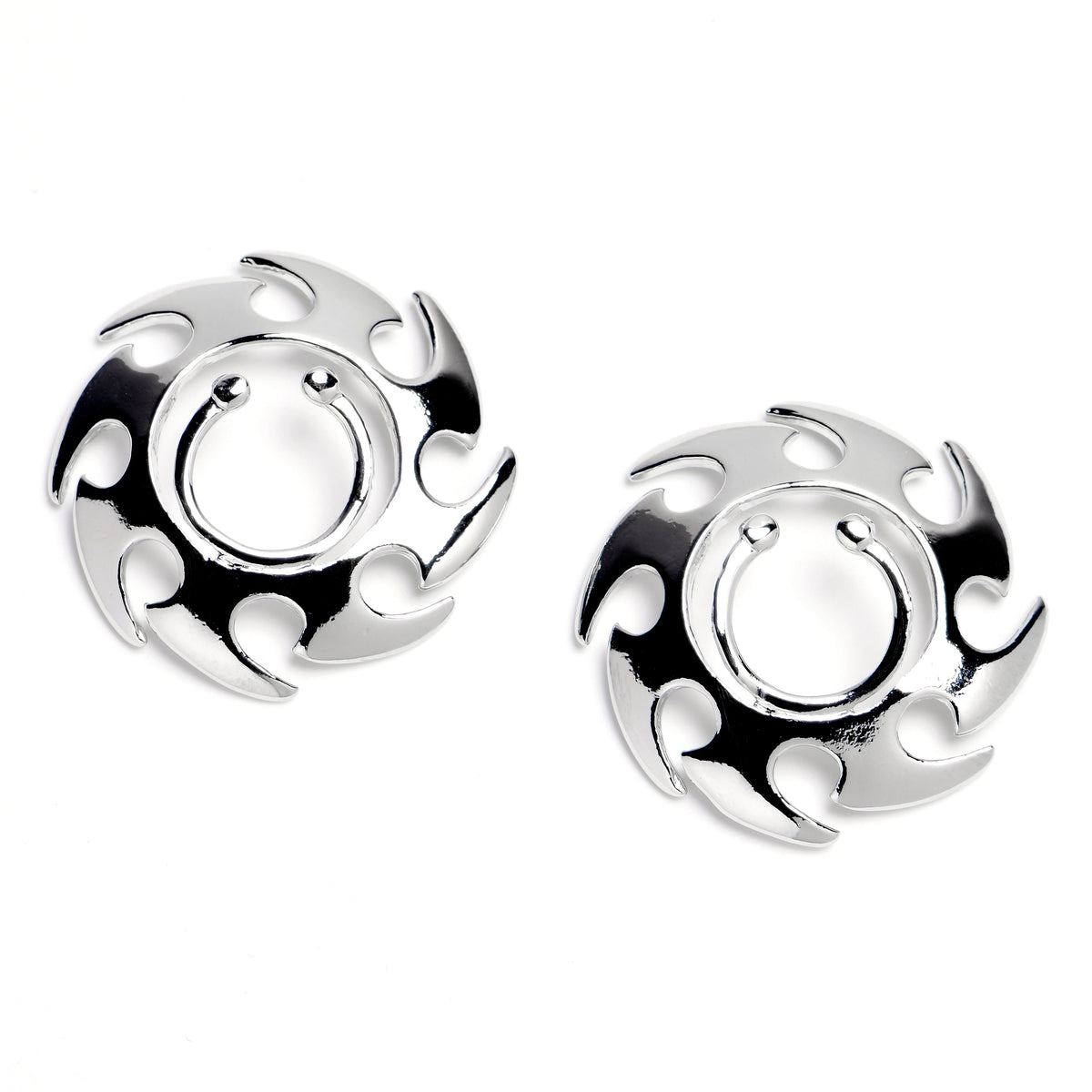 Stainless Steel Punk Edge Clip On Fake Nipple Shield Set