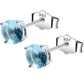 5mm CZ 925 Sterling Silver March Birthstone Stud Earrings