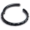 16G 3/8 Black Punk Texture Precision Hinge Segment Ring