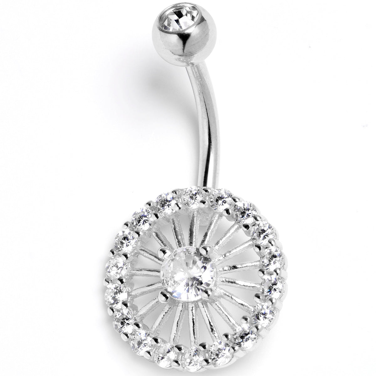 Clear CZ Gem Morning Sun Belly Ring