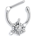 16G 5/16 Clear Gem Spiderweb Goth Cartilage Clicker