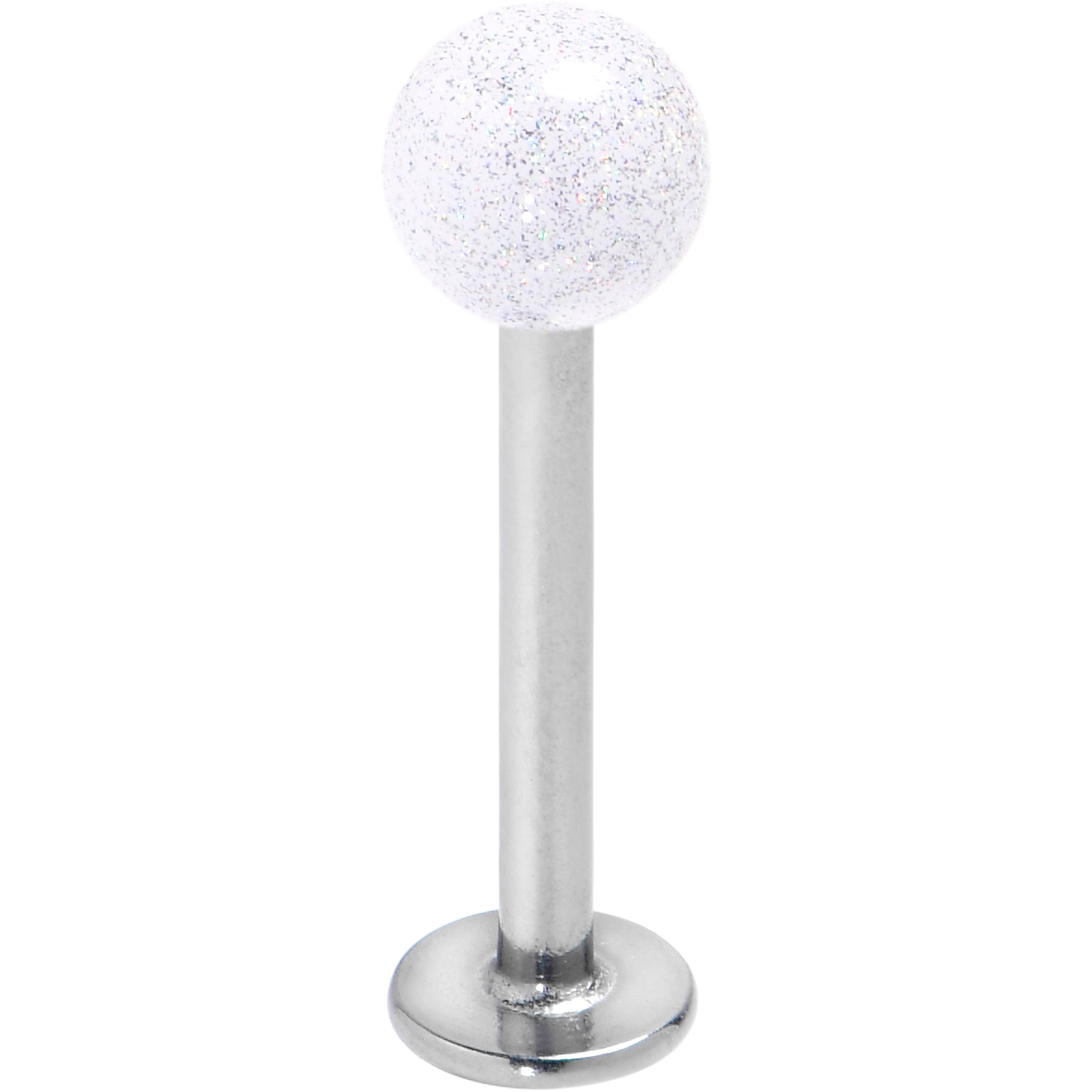 16G 3/8 Shimmer White End Labret Monroe Tragus