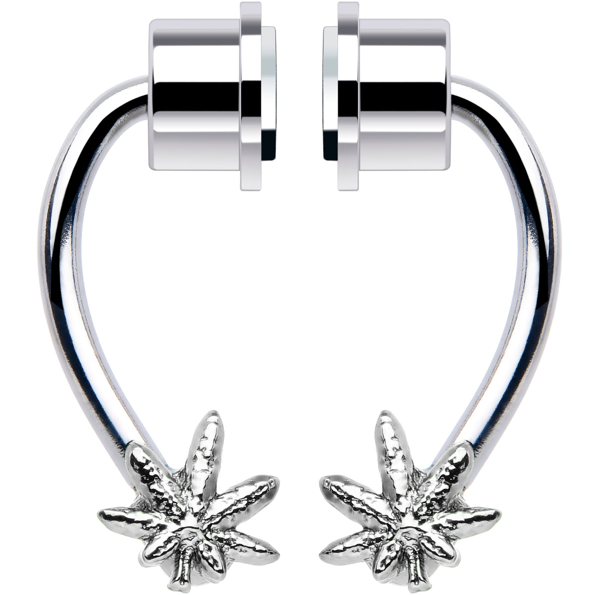 Pot Leaf Magnetic Septum Ring Horseshoe Non-Pierced Fake Nose Ring