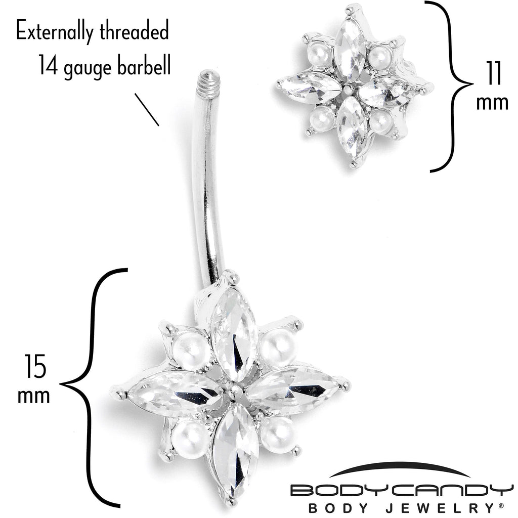 Clear Gem Star Power Double Mount Belly Ring