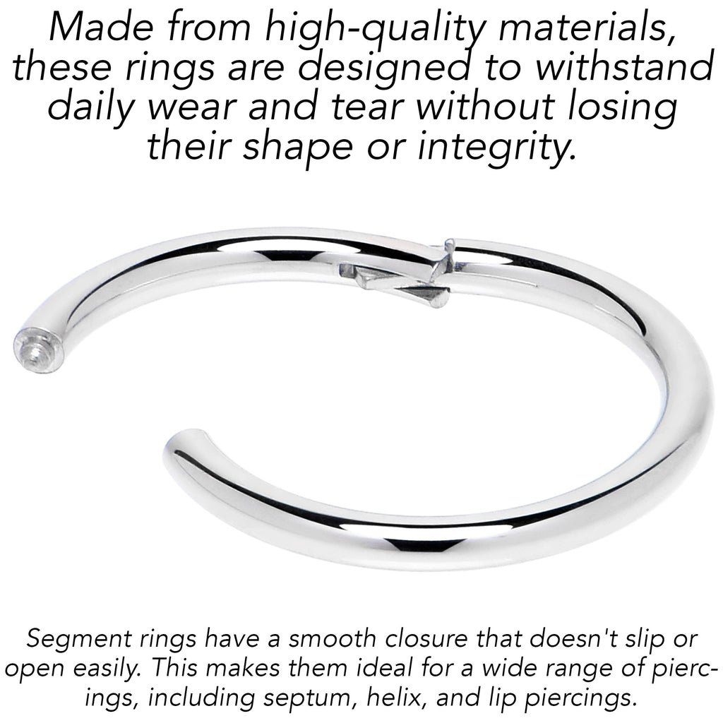 16G 9mm 316L Surgical Steel Precision Hinged Segment Hoop