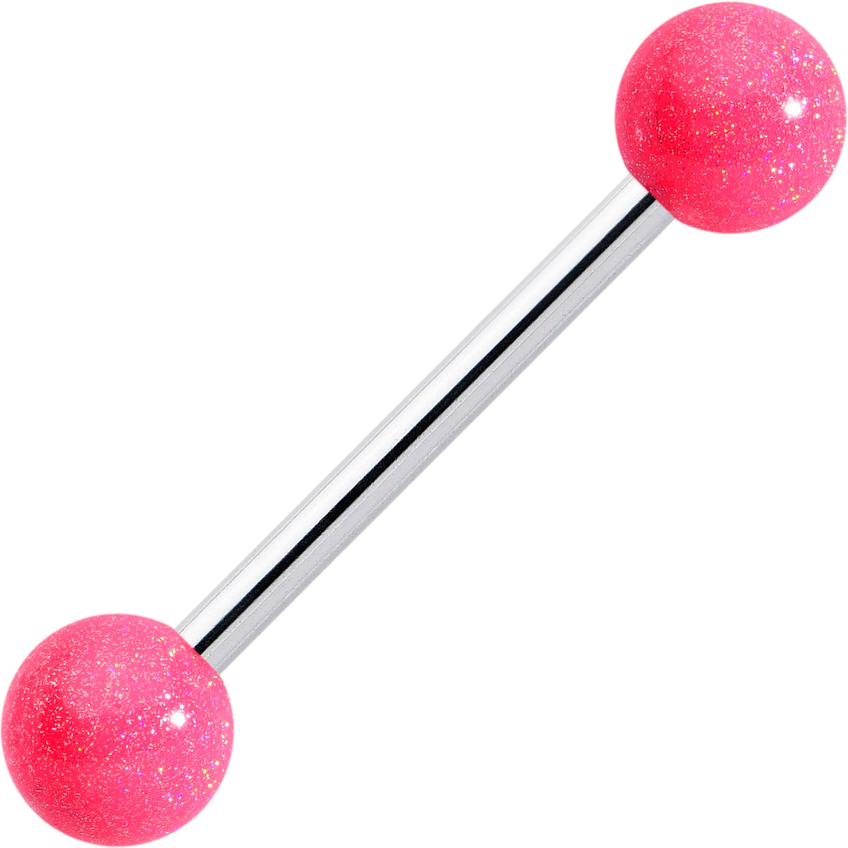 Pastel Shimmer Pink Ends Barbell Tongue Ring