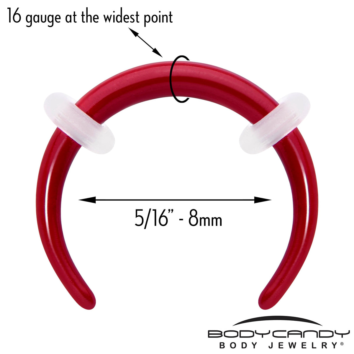 Stainless Steel Crescent Pincher Septum Ring - 14G and 16G