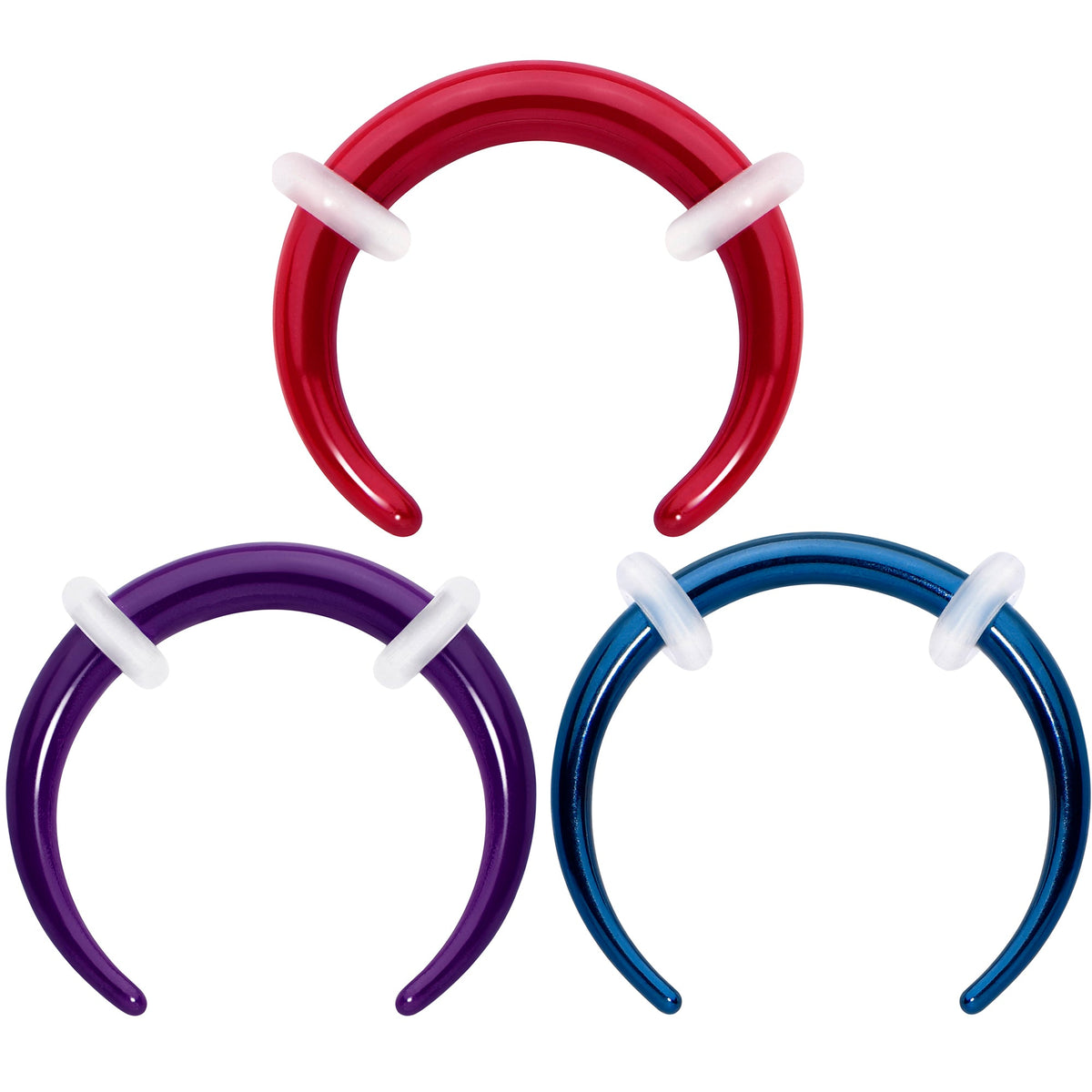 Stainless Steel Crescent Pincher Septum Ring - 14G and 16G