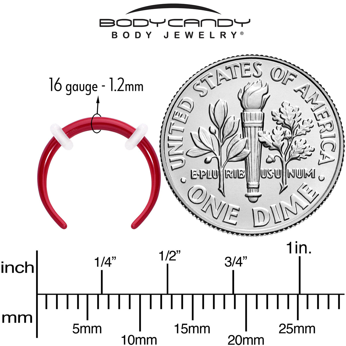 Stainless Steel Crescent Pincher Septum Ring - 14G and 16G