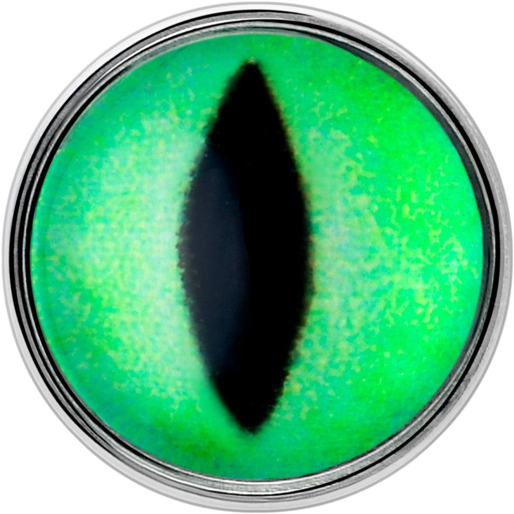 Kitty Green Eye UV Reactive Barbell Tongue Ring
