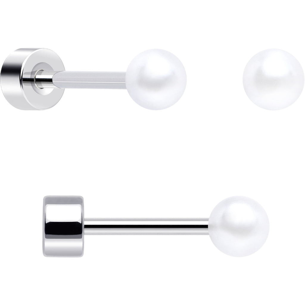 20G Aurora Gem White Orb Butterfly Flatback Earring Set of 6