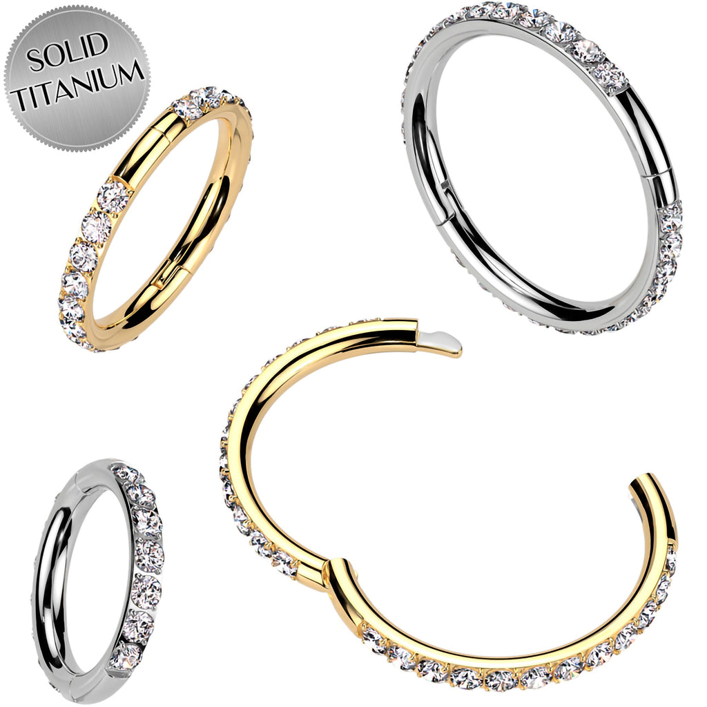 Implant Grade Titanium Forward CZ Double Sided Hoop Segment Ring