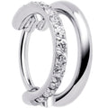 Single Row Micro Gem Implant Grade Titanium Hinged Double Hoop Nose Ring