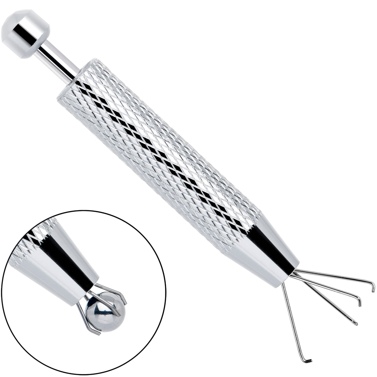 Silver Piercing Ball Grabber Tool 2.48 Inch Length