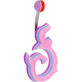 Light Pink Acrylic Multi Layered Left Tribal Dragon Belly Ring