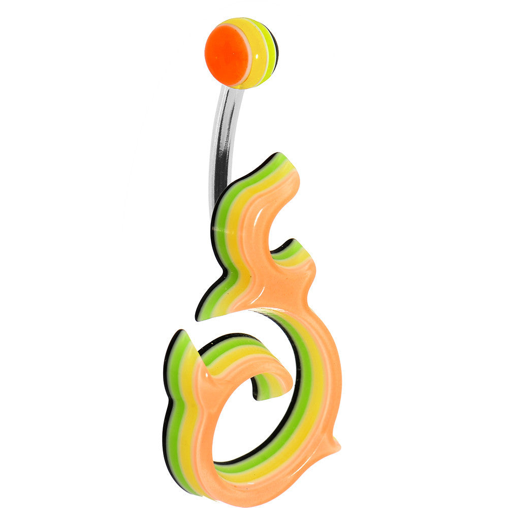 Light Orange Acrylic Multi Layered Left Tribal Dragon Belly Ring
