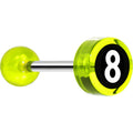 14G 5/8 Neon Green Acrylic Behind the 8 Ball Tongue Ring