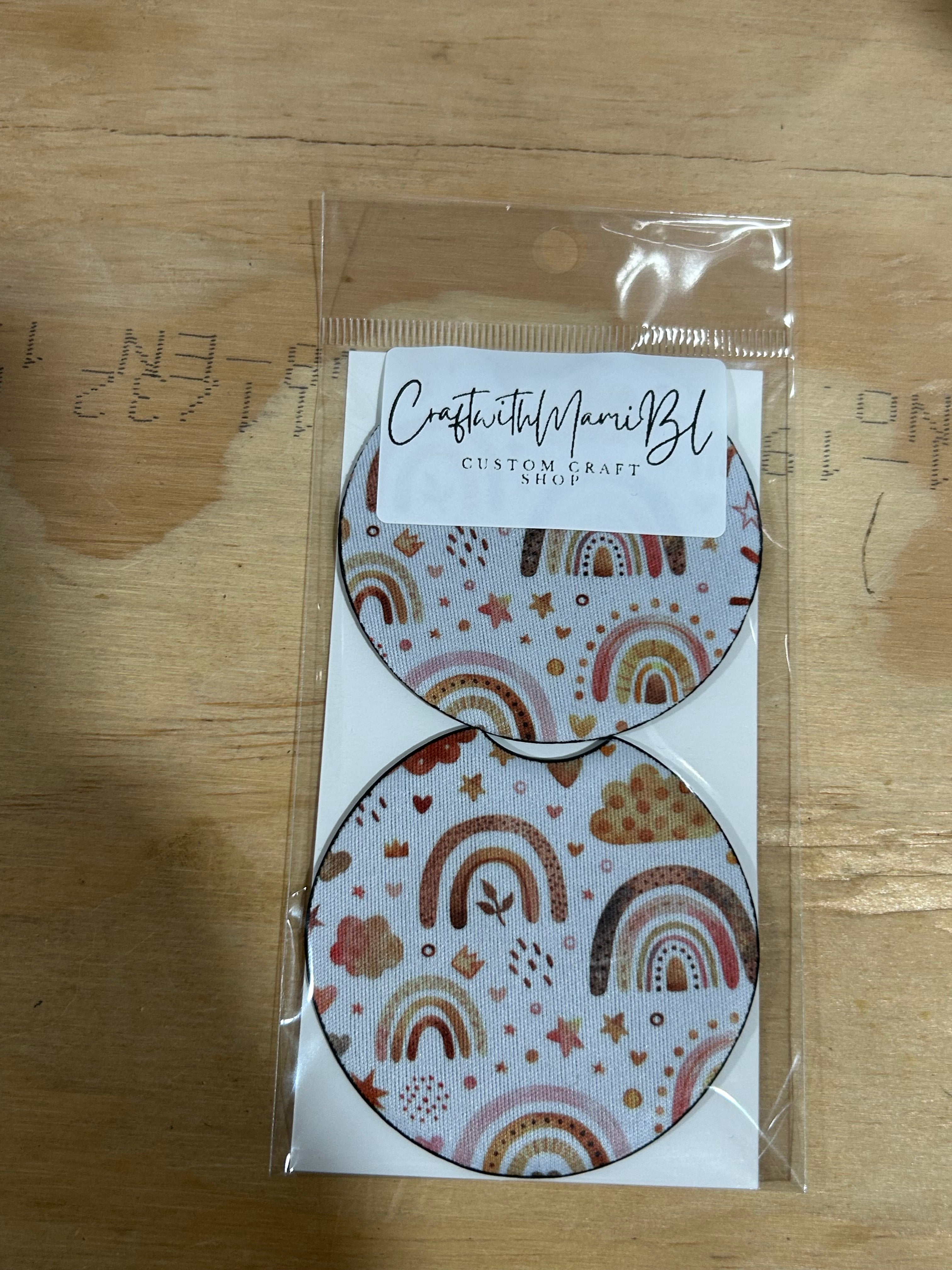 Rainbow days car coasters