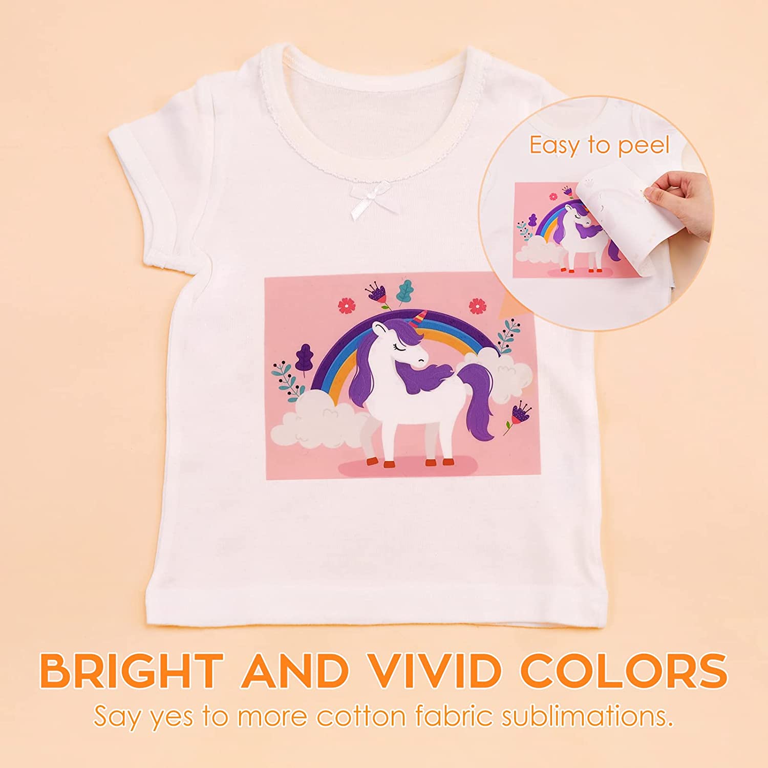 HTVRONT 12 inches X 10FT Sublimation HTV Vinyl for Light-Colored Shirts Clear Dye Sub Heat Transfer Vinyl for Sublimation Cotton Fabric