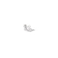 Solid 14k White Gold Scroll Trio Cubic Zirconia Toe Ring