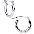 Solid 14K White Gold 1/2 Inch Twist Pattern Hoop Earrings