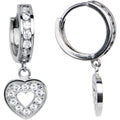 Sterling Silver CZ Sweetheart Huggy Earrings