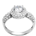 Sterling Silver Round Cubic Zirconia Ring -1.23 ct tw