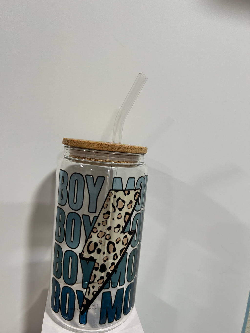 Boy Mom Cheetah bolt 16oz cup
