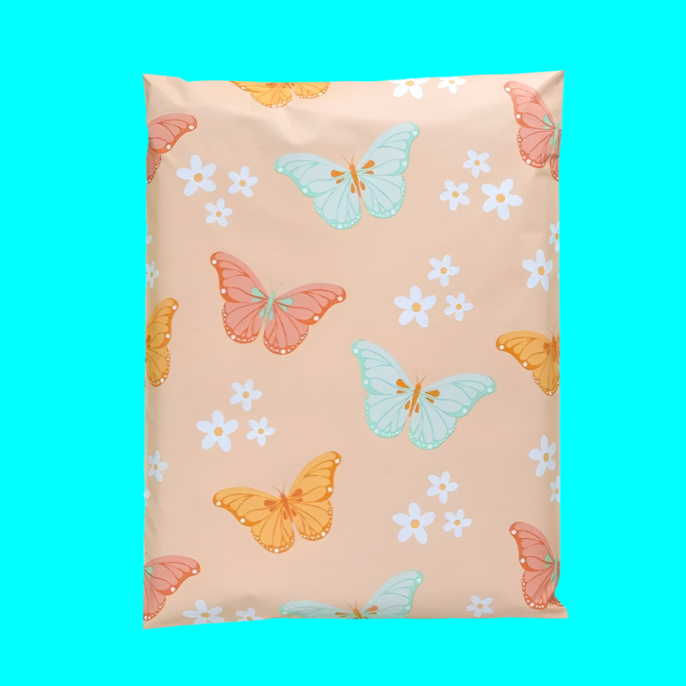 Butterfly Poly Mailers Size 12x15.5 Colorful Pastel Shipping Bags