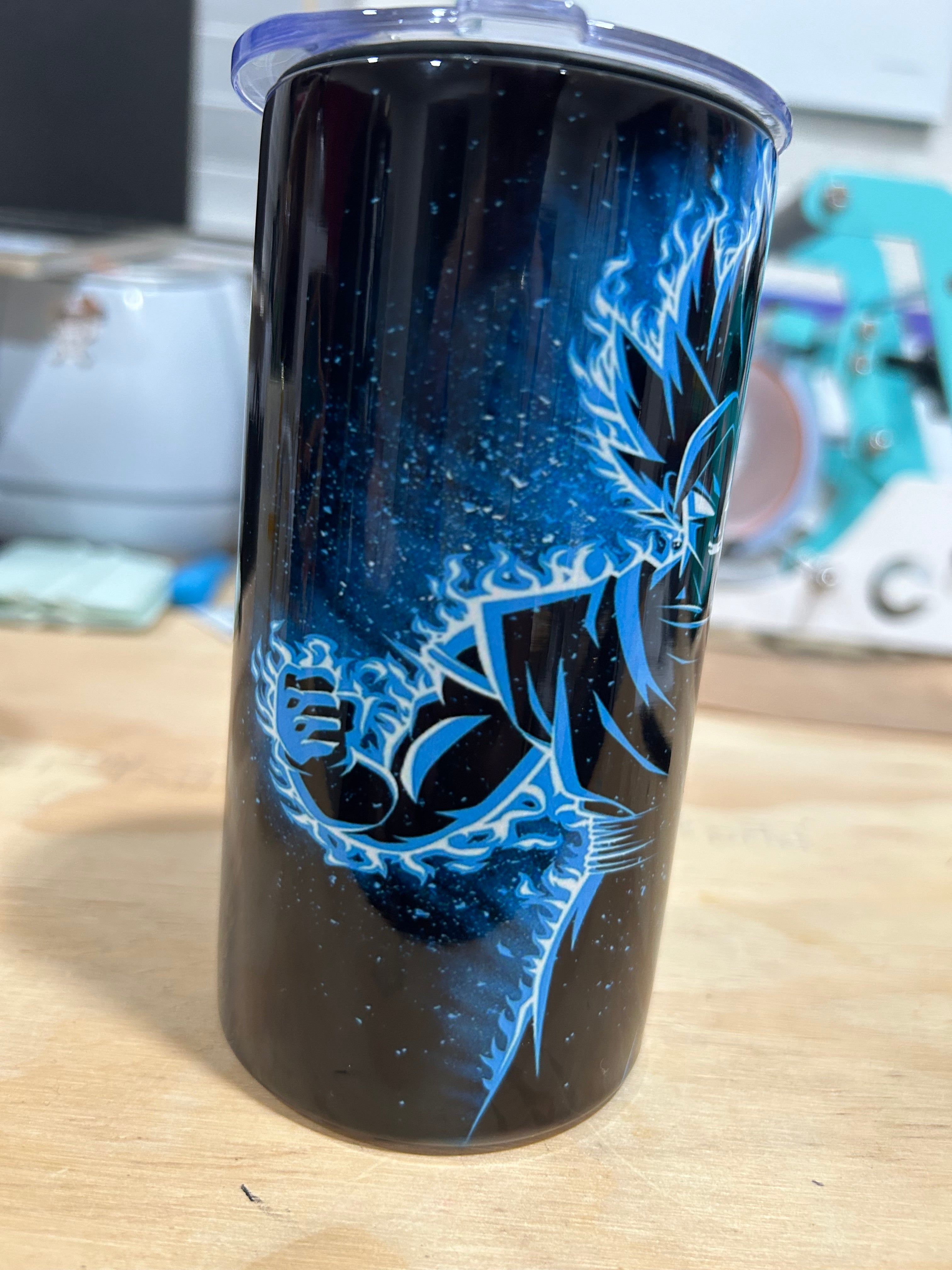 Blue flame shadow 12oz sippy tumbler