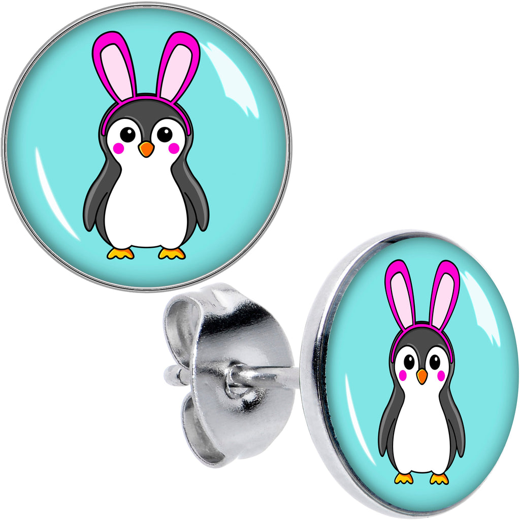 Bunny Penguin Stud Earrings by Onyx O